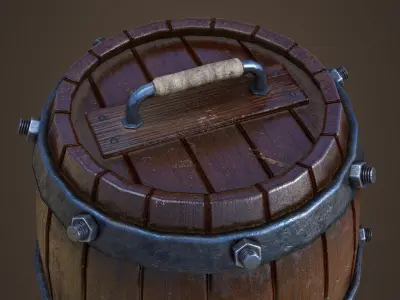 Unusual barrel Low-poly 3D model