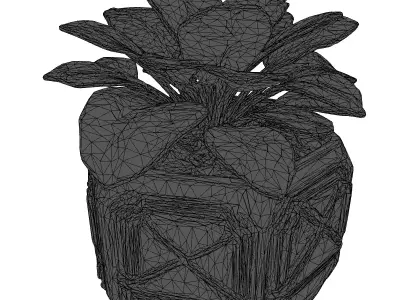 Futuristic Glowing Plant with Geometric Pot 3D model