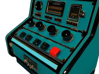 Vintage SciFi Control Panel Low-poly 3D model