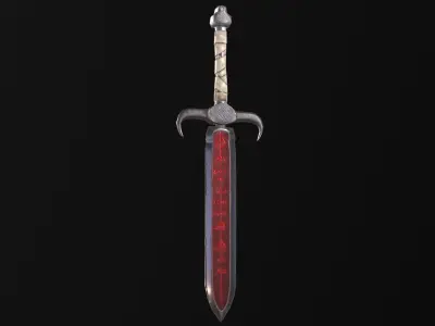 Dark Sword Low-poly 3D model 2