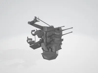 GERMAN WW2 FLAK AA GUN Low-poly 3D model purchase