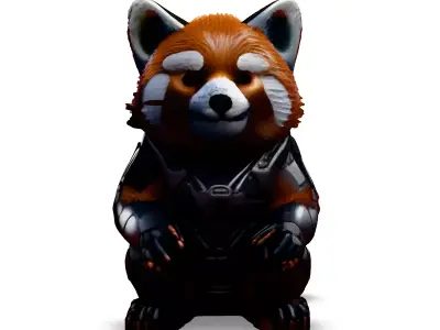 Scifi Armored Red Panda 3D Model Low-poly 3D model