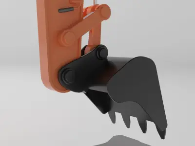 Excavator 4K Low-poly 3D model