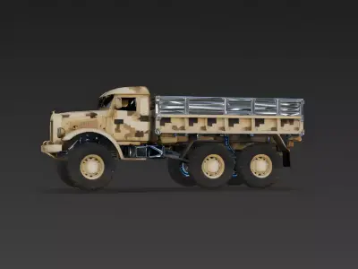 Modern Heavy Military Transport Truck 3D Model Low-poly 3D model