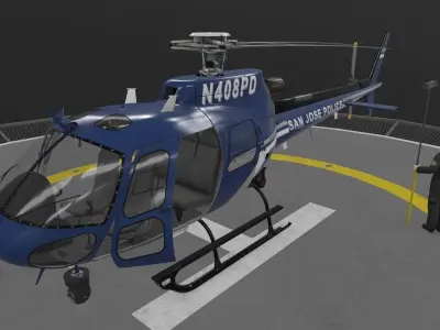 AS-350 San Jose Police Animated Low-poly 3D model