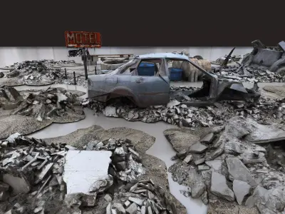 Urban ruins Low-poly 3D model