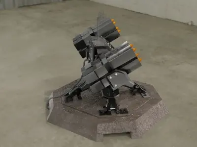 Rocket launcher turret free Free 3D model