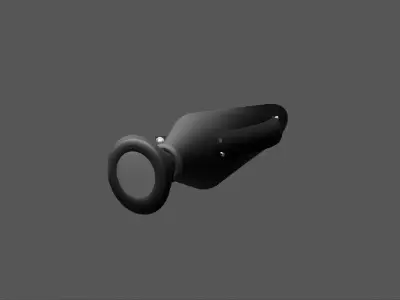 Sci-Fi Futuristic Action Camera half liye camera Low-poly 3D model