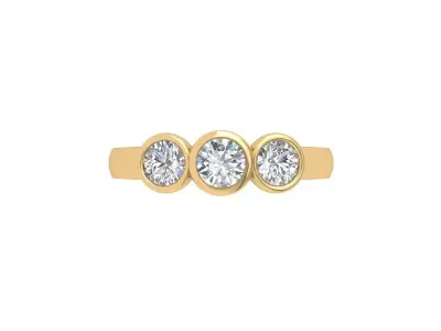 Round 3 Stone Bridal Ring 3D print model