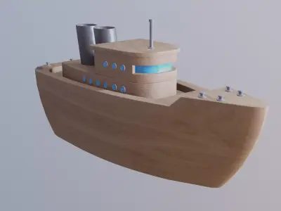 WOODEN TOY SHIP  - RogueFilmProductions Low-poly 3D model