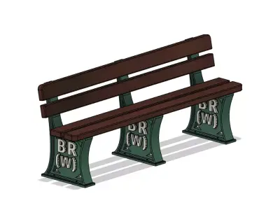 Model Railway British Railway Western Region Bench 3D print model