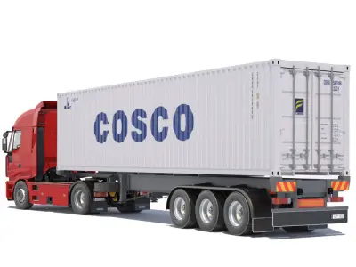 Iveco Stralis with 12 containers 3D model
