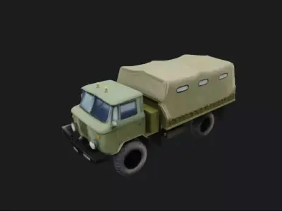 Soviet Style Cargo Truck 3D Model Game Ready 3D model