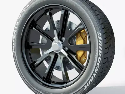 wheel Rim Tire 8 3D model