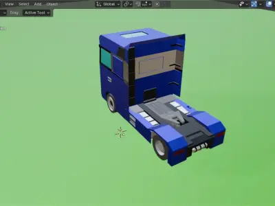 Volvo FH3-Style Truck Scene Low-Poly Pack  Low-poly 3D model