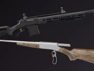 Browning BLR Rifle Low-poly 3D model