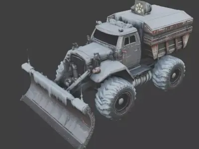 Cursed Winter Utility Plow 3D Model Low-poly 3D model