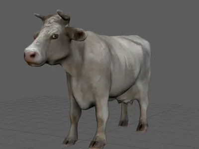 WHITE COW Low-poly 3D model