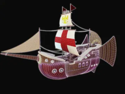 Ship Warcraft Low-poly 3D model