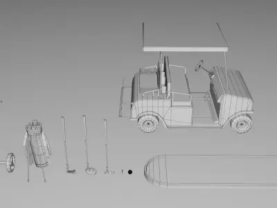 Golf Props Collection Low-poly 3D model