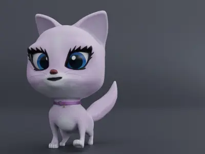 Catoon Cat Rigged Free low-poly 3D model