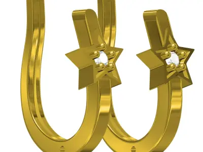 Single Diamond Star Earring 3D print model