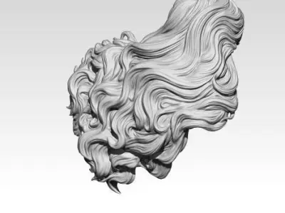 Woman Girl Hair 3D print model