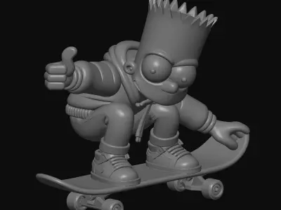 skateboarder Bart 3D print model