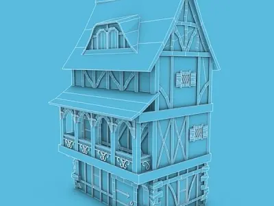 Medieval Building 17 Townhouse Low-poly 3D model