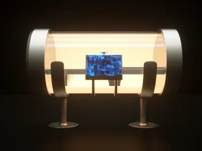 Futuristic Hibernation Space Pod  3D model
