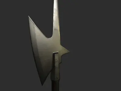Halberds of two types Low-poly 3D model