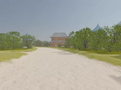 Fantasy Village On A Hill 3D model