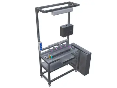 Pre-installation station of crossbeam in sunroof assembly line 3D model