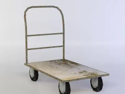 Trolley metal dolly cart Low-poly 3D model purchase