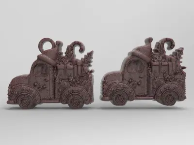 christmas truck decor  3D print model