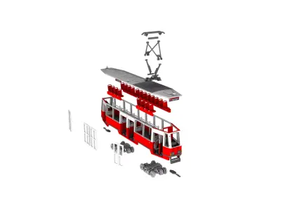 Konstal N 105 Tram 3D Model 3D print model
