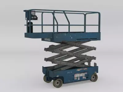 Low poly Car Lift Low-poly 3D model