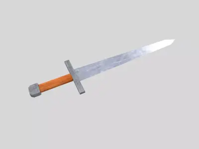 low poly medieval sword 1 Low-poly 3D model