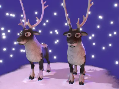 Reindeer Low-poly 3D model