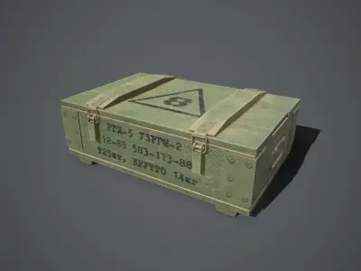 Army grenade box Low-poly 3D model