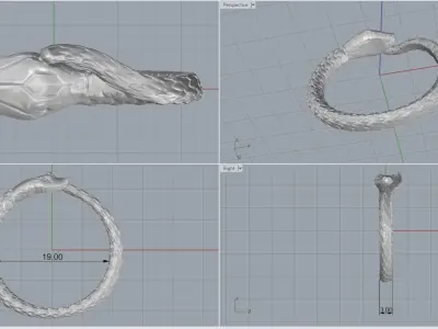 snake ring 3D print model