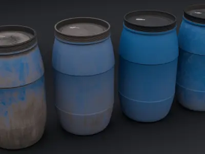 Plastic Drum - Plastic Barrel - Low Poly Low-poly 3D model