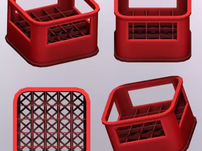 Stylized Bottle Plastic Crate Free low-poly 3D model