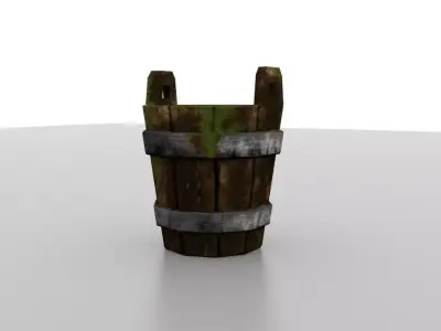 Bucket Moss wormed Low-poly 3D model