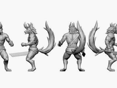 001231 werewolf trooper with long sword 3D model