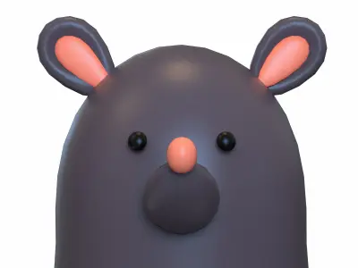 Mouse Stylized Low-poly 3D model