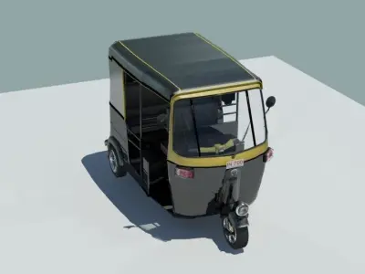 Indina auto rickshaw black 3D model