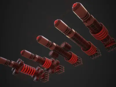 Modular Spaceship Three Low-poly 3D model
