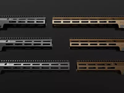 Geissele Super Modular Rail MK16 MLOK AR15 Handguard Low-poly 3D model