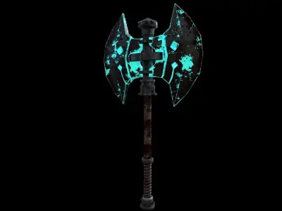 Mystery Fantasy Axe Low-poly 3D model